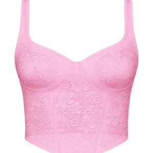 Lace Bustier Top - Pink